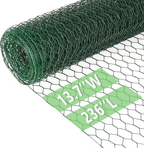 Vista 32 de Malla de alambre para pollos de 4 pulgadas x 590.5 pulgadas, red de alambre para aves de corral, malla galvanizada hexagonal, barrera de cerca