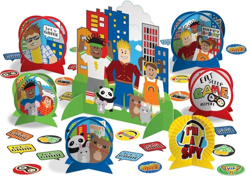 Vista 8 de Kit de centro de mesa (juego de 27 piezas) – Alta calidad y resistente, perfecto esencial para fiestas temáticas y eventos, Cocomelon