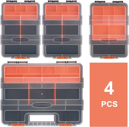 Vista 2 de Makitoyo MP009 - Organizador de hardware y piezas, caja de herramientas de almacenamiento versátil y duradera, juego de 4 piezas