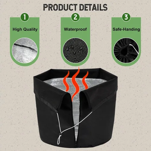 Vista 3 de Ecmln 2PCS Maceta de Protección Invernal para Plantas, Cubierta de Protección contra Heladas para Plantas de Invierno, 16.9 * 19.2in Bolsa