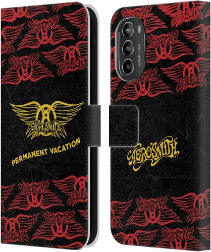 Head Case Designs Aerosmith - Funda de piel con licencia oficial de Aerosmith Permanent Vacation Classics compatible con Motorola Moto G82 5G