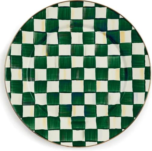 Vista 7 de MACKENZIE-CHILDS Bandeja de servir esmaltada, bandeja decorativa para alimentos, 16 pulgadas, color marrón rosa silvestre