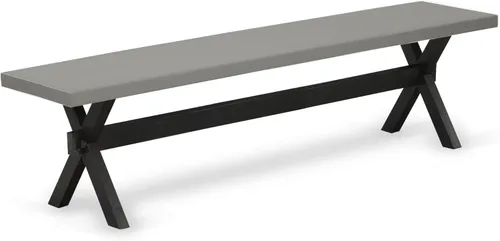 Vista 24 de East West Furniture VB026 Banco de comedor moderno estilo V con asiento de madera maciza, 60 x 15 x 18 pulgadas, multicolor