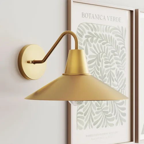Vista 18 de Nathan James Millie Aplique de Pared Enchufable, Lámpara de Lectura de Cabecera Montada en Pared con Pantalla de Algodón y Placa Trasera de Latón