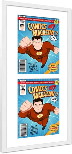 Vista 84 de Poster Palooza Marco de cómic con paspartú para 1 cómic de la Edad de Bronce publicado entre 1970 y 1985, marco de cómic negro para cómic de 7.25 x