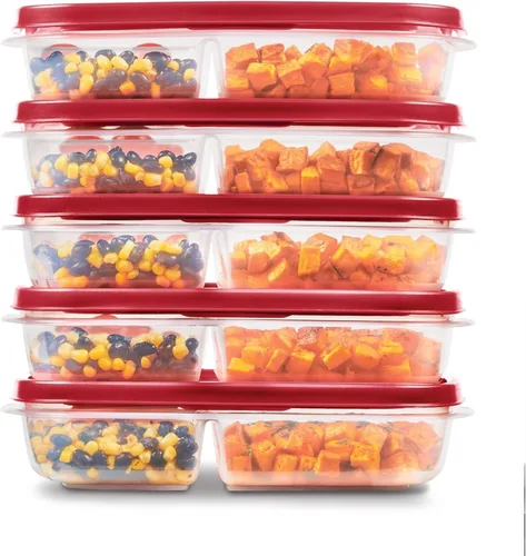 Vista 7 de Rubbermaid EasyFindLids Contenedores de almacenamiento de alimentos en Azul Insignia de Edición Especial, 42 piezas