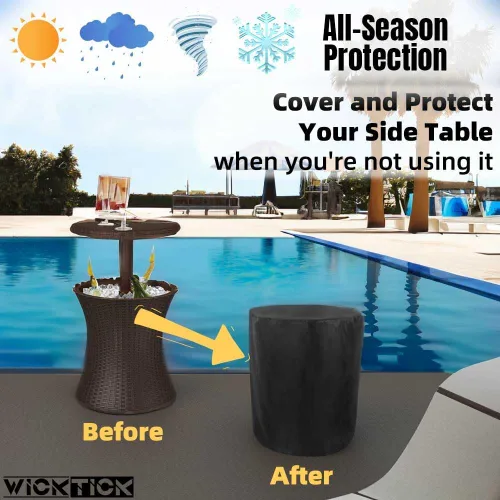 Vista 3 de Funda impermeable para muebles de patio al aire libre y mesa auxiliar de jacuzzi Keter Pacific Cool Bar con enfriador de cerveza y vino de 7.5