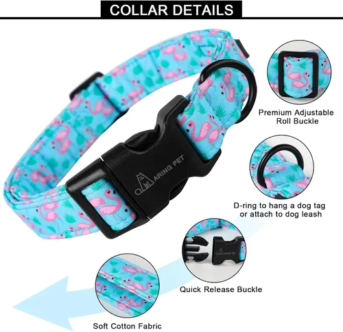 Vista 143 de Aring Pet Collar de algodón, ligero y ajustable, con hebilla de liberación rápida para perros pequeños, medianos y grandes, para cachorros, XS
