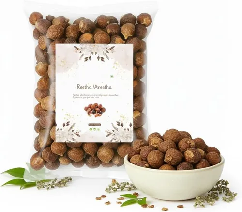 Vista 6 de YB Whole Dried Reetha – 100% Pure Soapnuts for Hair Care (500Gram) for All Hair Type