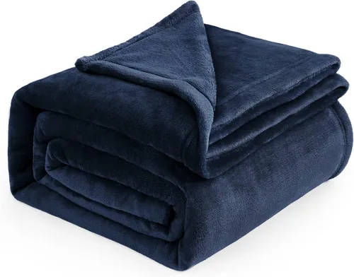 Vista 58 de Bedsure GentleSoft - Mantas de forro polar azul marino tamaño Queen - Manta de cama azul suave ligera afelpada difusa acogedora microfibra de lujo