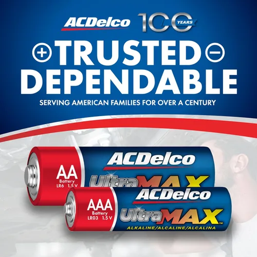 Vista 6 de Powermax ACDelco UltraMAX 10 pilas AAA triples, batería alcalina con tecnología avanzada para el hogar y la oficina, vida útil de 10 años, embalaje