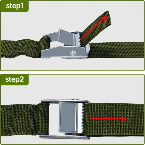 Vista 3 de VOOPEAK Correas de cámara de sendero, correas de nailon con bloqueo de aleación, correa de montaje de cámara de juegos de 1 pulgada de ancho x 6