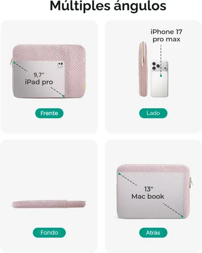 Vista 6 de BAGSMART Funda para Laptop Compatible con MacBook Air/Pro, 13-13.3 pulgadas, Compatible con MacBook Pro de 14 Pulgadas, Funda para MacBook Air M2