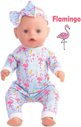 Vista 6 de Juego de 5 accesorios para muñecas de bebé, ropa y diademas para muñecas de 14 a 18 pulgadas, 10 unidades en total