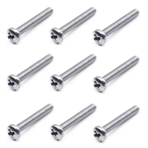 Vista 114 de MroMax 30 tornillos de máquina Phillips de cabeza plana M2 x 0.197 in, acero inoxidable 304 18-8, rosca completa, tornillos de cabeza cruzada gris