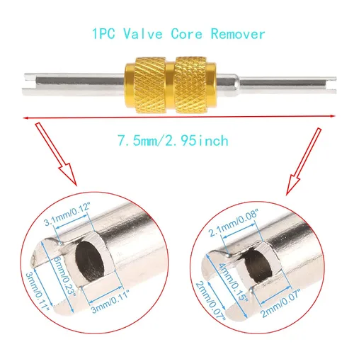 Vista 4 de Mtsooning Kit de 46 piezas de núcleo de válvula de aire acondicionado, kit surtido de herramientas de extracción R134a R22 R410 con núcleo