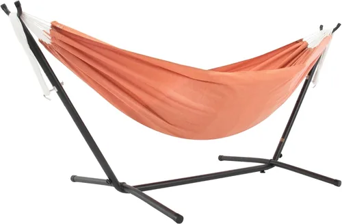 Vista 31 de Vivere Hamaca doble de algodón con soporte de acero que ahorra espacio, cuerdas de poliéster mejoradas, capacidad de 450 libras, bolsa de transporte