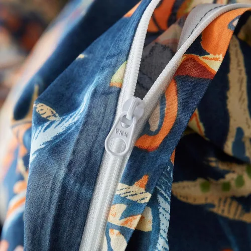 Vista 5 de SUSYBAO Funda de Edredón de Plantas Coloridas Queen 100% Algodón Egipcio Juego con Patrón Acuático 3 Piezas 1 Funda de Edredón Botánica de Hojas