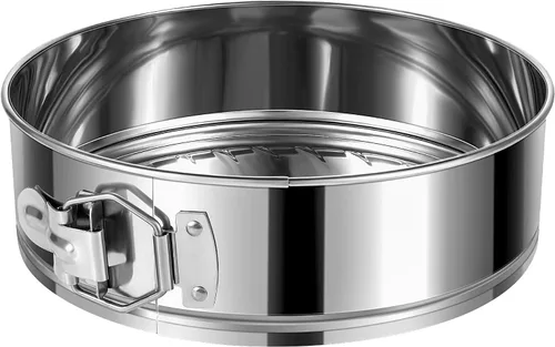 Vista 10 de Molde desmontable para tartas de 4 pulgadas, 4 piezas de moldes desmontables de acero inoxidable con 50 forros de papel, molde para cheesecake a