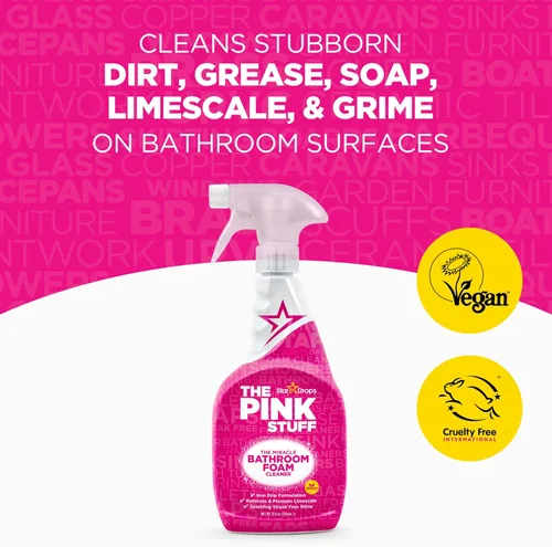 Vista 2 de Stardrops - The Pink Stuff - Paquete de 2 limpiadores de espuma de baño The Miracle de 25.4 fl oz