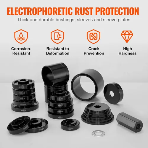 Vista 5 de VEVOR Kit de prensa de rodamientos de rueda, 23 piezas de herramientas extractoras de rodamientos FWD, para extracción e instalación de rodamientos