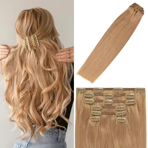 Vista 10 de WindTouch - Extensiones de cabello humano liso con pinzas, color negro azabache, 2.47 onzas, N.° 1, 12 pulgadas, 7