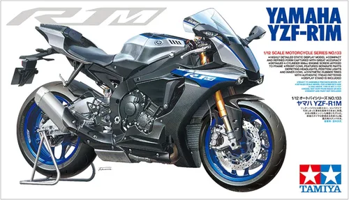 Vista 7 de Tamiya 14133 1/12 Yamaha YZF-R1M Kit de modelo de plástico para motocicleta