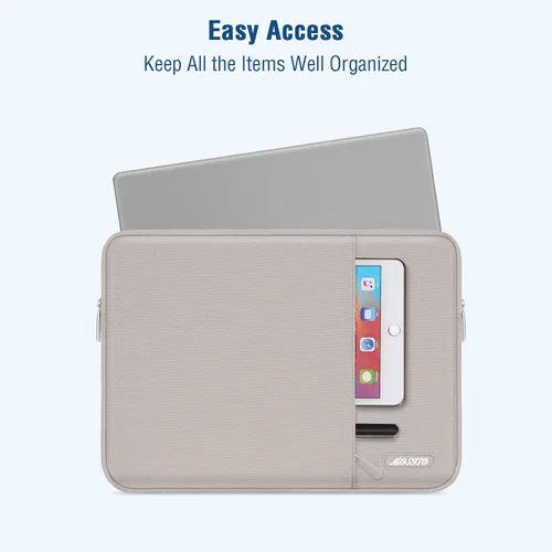 Vista 116 de MOSISO Funda vertical de poliéster con bolsillo para laptop de 13 pulgadas, para computadora MacBook Air M4, M3, M2 y M1 de 2025 a 2018 y Pro M2