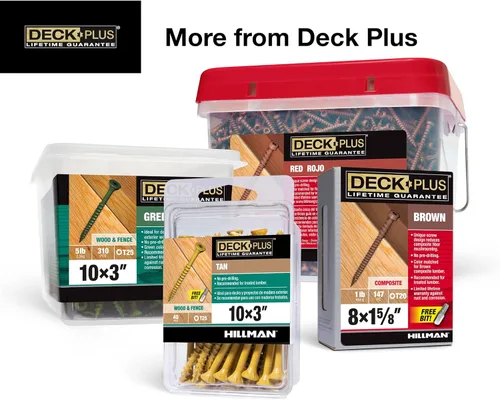 Vista 6 de Deck Plus Tornillos para valla y madera exterior con revestimiento epoxi de 2 pulgadas #8 x 2 Torx/Star Drive incluido, rosca gruesa, tornillo