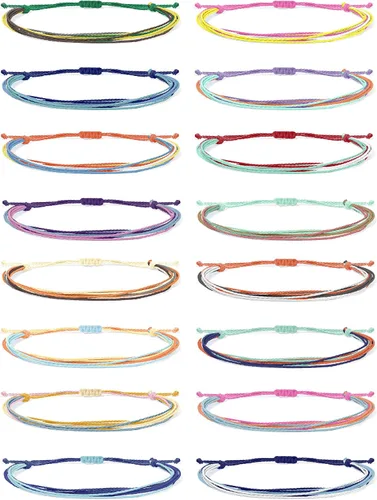 HUASAI Pulseras de cuerda para adolescentes y niñas, pulseras de onda de verano, impermeables, pulseras de tobillo para surfistas, tobilleras