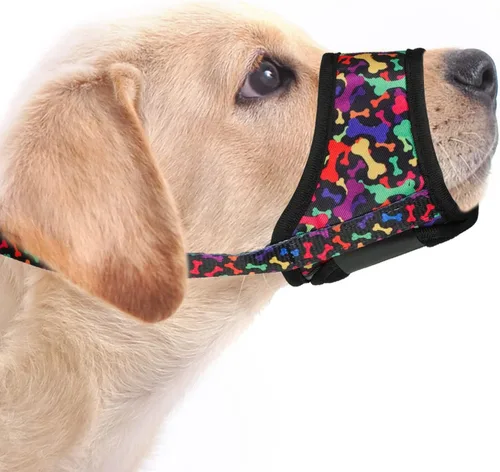 Vista 26 de LUCKYPAW Bozal para perro, bozales suaves para perros pequeños, medianos y grandes, cubierta de boca transpirable para dejar de morder y masticar