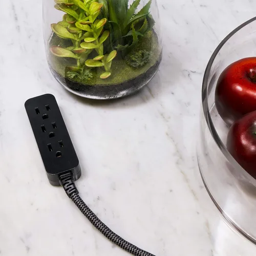 Vista 6 de Cable de extensión para estación de carga de USB Cordinate 41691, de diseño, conector múltiple con protección de sobrecarga eléctrica 2 tomas