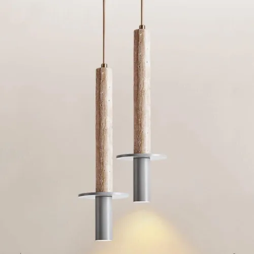 Vista 3 de Nordic Ceiling Hanging Lamp Modern Restaurant Bar Decoration Yellow Cave Stone Pendant Light Cylindl Lampshade Chandelier Spotlight Restaurant Bar
