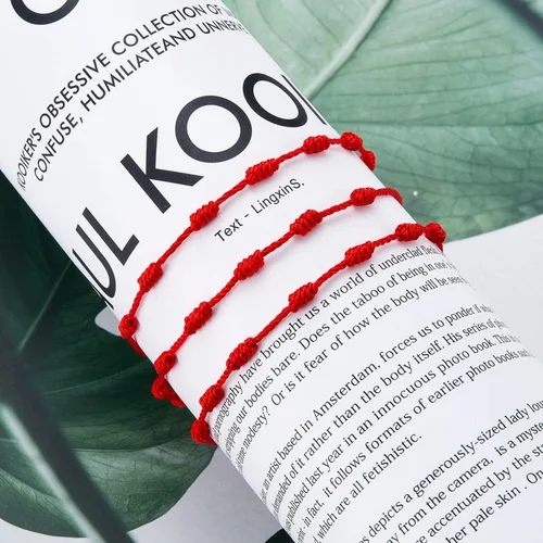 Vista 3 de WILLBOND 6 pulseras de cuerda roja, pulsera de cordón rojo, ajustable, kabbalah, nudo rojo, amuleto para protección, mal de ojo y buena suerte