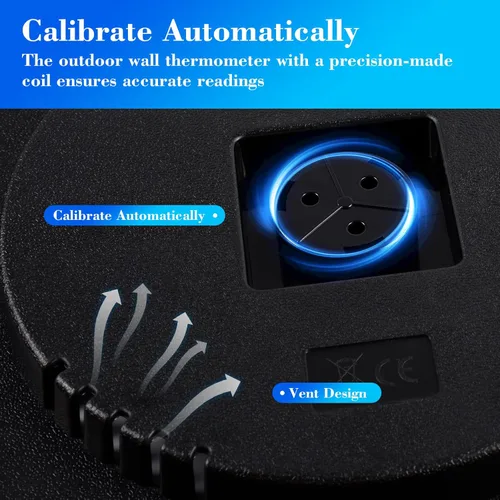 Vista 5 de Termómetro para exteriores con números grandes - Termómetros para exteriores de 12 pulgadas para patio, impermeables, termómetro montado