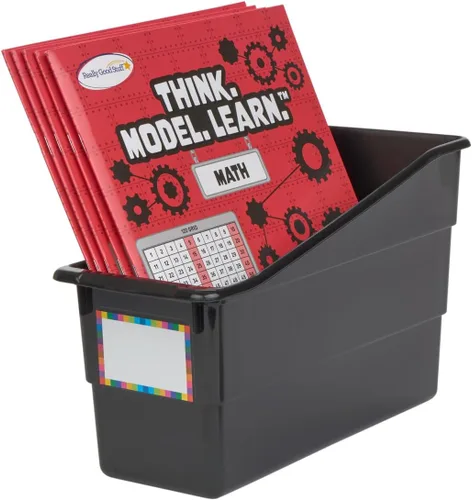 Vista 3 de Really Good Stuff Soportes duraderos para libros y carpetas, paquete de 6, color negro