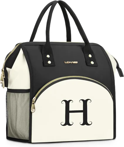 Vista 77 de Lonchera personalizada para mujer, inicial, bolsa de almuerzo aislada reutilizable, lonchera térmica de apertura amplia para adultos, bolsa