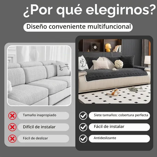 Vista 5 de Funda cálida de felpa jacquard geométrica para sofá, funda suave y divertida para sofá, funda antideslizante para sofá seccional, protector