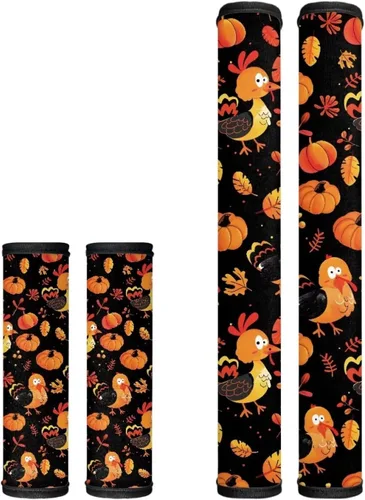 Vista 23 de Candy - Juego de 4 fundas para manija de puerta de refrigerador, decoración navideña, para cocina, mantiene tu nevera, microondas, horno