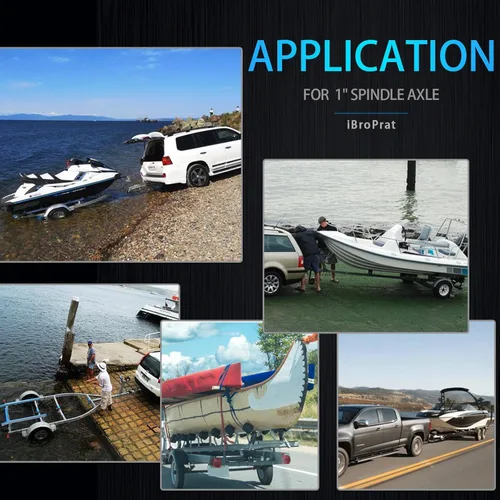 Vista 3 de iBroPrat Juego de 2 tuercas para remolque, eje de husillo de 1 pulgada, tuercas de castillo, arandelas de 1 pulgada, pasadores de chaveta de 2.25