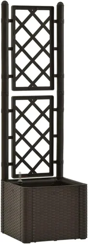 Vista 2 de Cama elevada de jardín con enrejado y sistema de riego automático, cama de jardín elevada, jardineras al aire libre para jardín de hierbas de flores