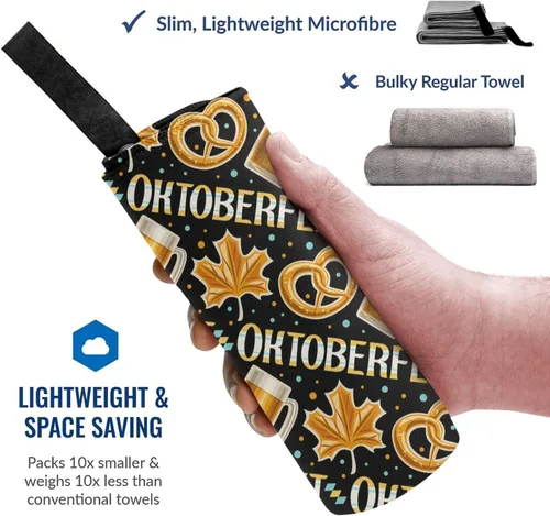Vista 2 de Oktoberfest - Toallas de playa de microfibra, de gran tamaño, de secado rápido, (31.5 x 63 pulgadas), a prueba de arena, absorbentes, compactas