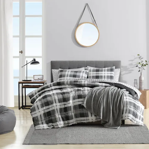 Vista 11 de Nautica - Juego de edredón King, ropa de cama reversible con fundas a juego, microgamuza con reverso sherpa, certificado Oek-Tex