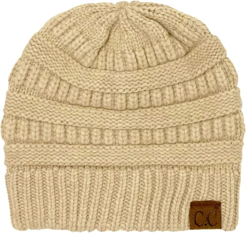 Vista 15 de CC Classic Winter Fall Trendy Chunky Stretchy Cable Knit Beanie Hat 2 tonos púrpura/azul marino