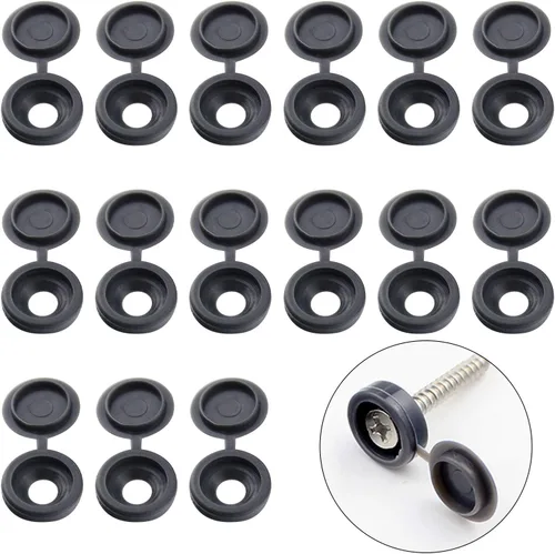 Vista 16 de INCREWAY 100 tapas de plástico para tornillos y arandelas plegables M3, cubiertas decorativas (negro)