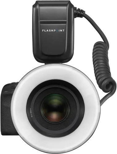 Vista 5 de Flashpoint MF-R76 TTL Macro Ring Flash para cámara Sony, ajuste de potencia, tiempo de reciclaje de 0.1-1s, anillo macro flash de 76 W alimentado