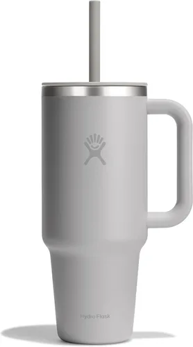 Vista 66 de Hydro Flask Vaso de Viaje de 40 Oz con Asa, Tapa y Pajita - Acero Inoxidable Aislado en 40 Oz Birch
