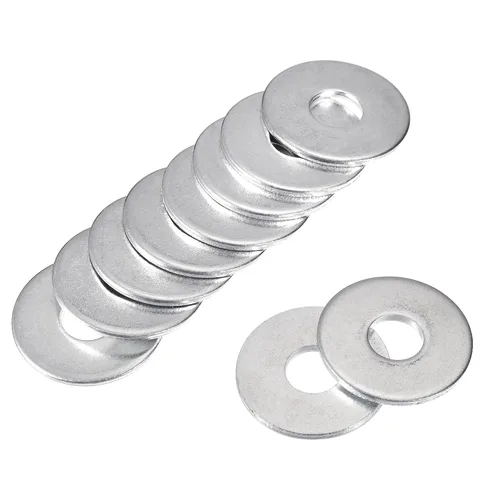 Vista 8 de uxcell 0.236 in x 0.984 in x 0.079 in cinc plateado acero al carbono arandela plana para tornillo tornillo 25pcs