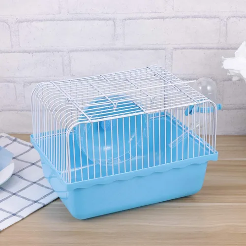 Vista 7 de TEHAUX Jaula para hámster pequeña – Jaula portátil de plástico para ratas con botella de agua, accesorios para mascotas pequeñas, suministros