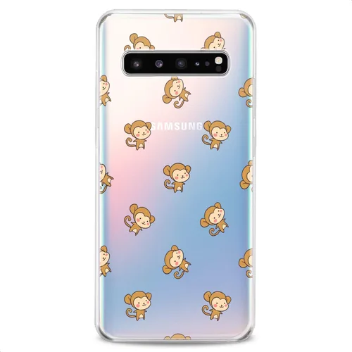Vista 4 de Funda compatible con Samsung S24 S23 FE S22 Plus S21 Ultra S20+ S10 Note 20 S10e S9 Monkey Awesome Cute Kawaii Feminine Girls Design Print Clear